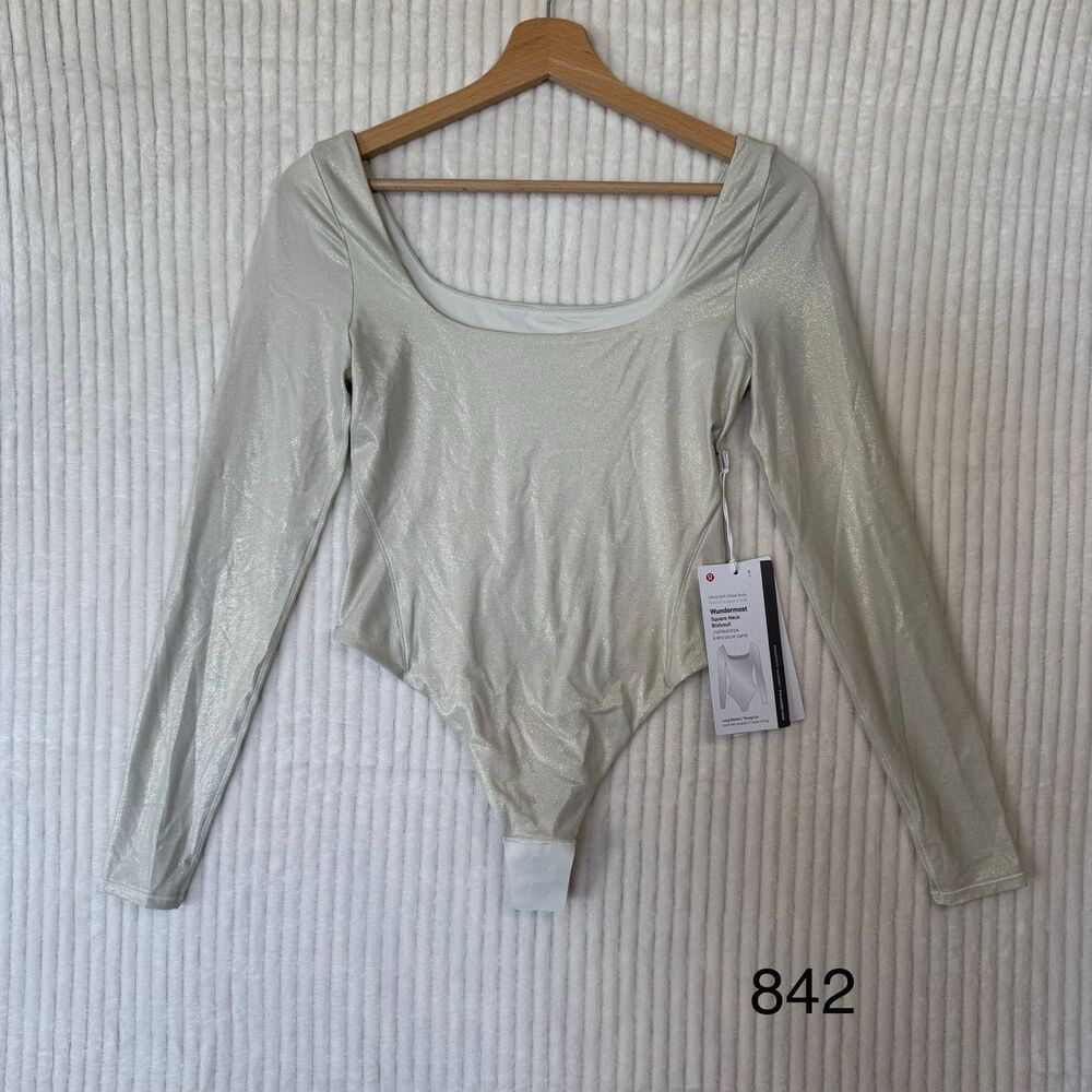 NWT Lululemon Wundermost Ultra-Soft Nulu Square-Neck Long-Sleeve Bodysuit Sz S